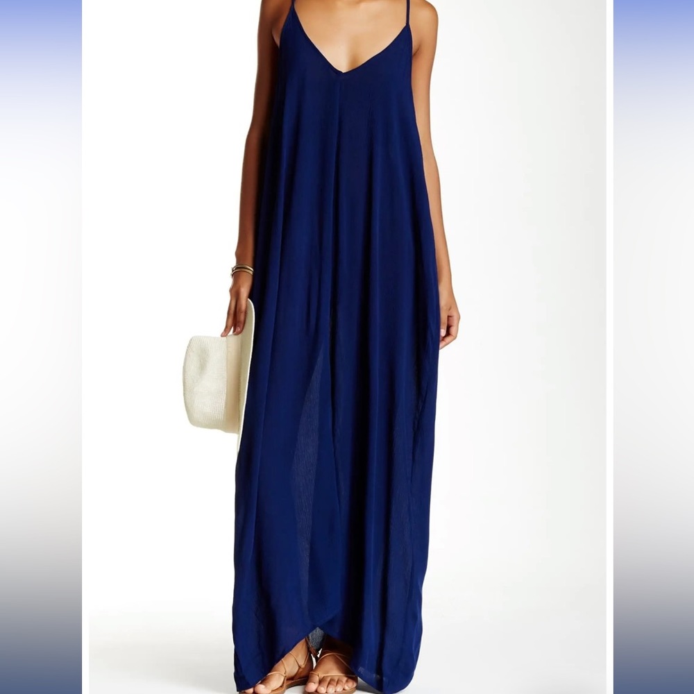 Lovestitch Blue Gauze Maxi dress with pockets